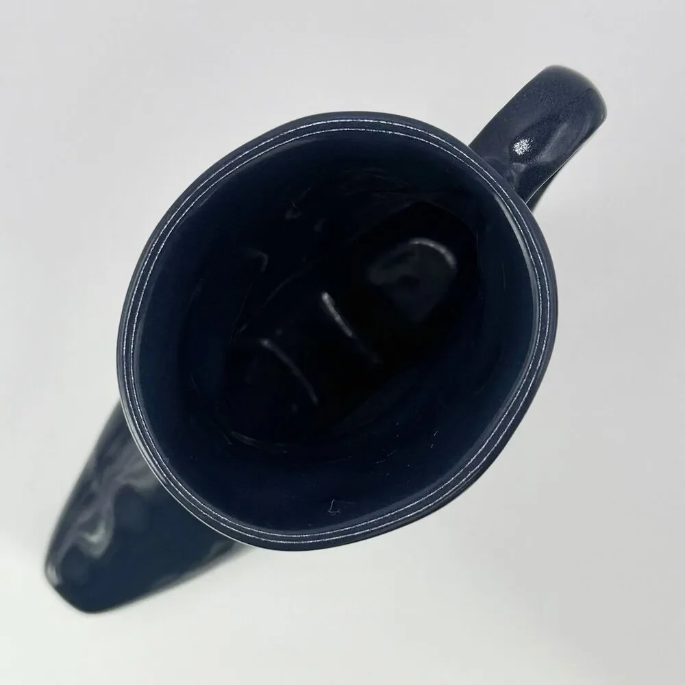 Mid Century Modern Frankoma Pottery Navy Cowboy Boot Mug Bud Vase C33